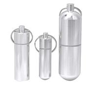Pastillero organizador de 3 piezas, pastillero portátil, aleación de aluminio, sellado de medicamentos, llavero para acampar al aire libre, viajes