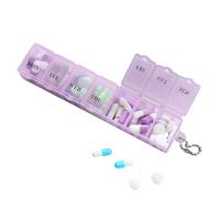 Pastillero organizador de 7 días, organizador de tabletas con compartimentos, caja para tabletas de 7 días, caja organizadora transparente de medicamentos, organizador de píldoras a prueba de polvo