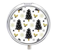 Pastillero organizador de árboles de Navidad, diseño de copos de nieve, pastillero, dispensador de vitaminas y medicamentos para bolsillo o bolso