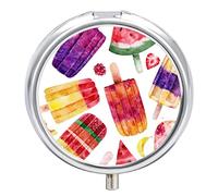 Pastillero organizador de frutas de verano para helado, dispensador de vitaminas y medicamentos para bolsillo o bolso
