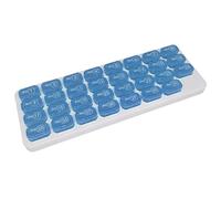 Pastillero organizador de medicamentos, contenedor de almacenamiento mensual, color azul