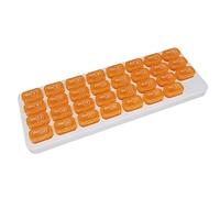 Pastillero organizador de medicamentos, contenedor de almacenamiento mensual, color naranja