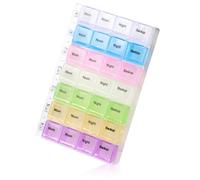 Pastillero organizador de pastillas 7 días 1 vez al día, organizador semanal de tabletas 7 días con compartimentos para vitaminas, suplementos medicinales, aceites de pescado