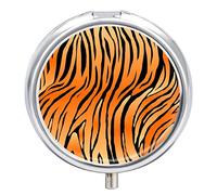 Pastillero organizador de pastillas con textura de piel de leopardo, dispensador de vitaminas y medicamentos para bolsillo o bolso
