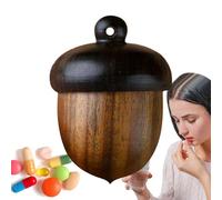 Pastillero | Organizador de pastillas de madera con forma de nuez de pino
