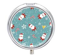Pastillero organizador de pastillas, diseño de Feliz Navidad, dispensador de vitaminas y medicamentos para bolsillo o bolso