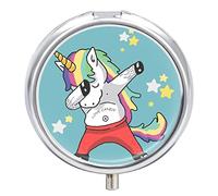 Pastillero organizador de pastillas, diseño de unicornio, arcoíris, con forma de estrella, dispensador de vitaminas y medicamentos para bolsillo o bolso