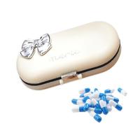 Pastillero, organizador de pastillas, organizador de pastillas, lindo para bolsillo de bolso, pastillero portátil con 4/6 compartimentos, pastillero diario para suplementos de aceite de hígado de