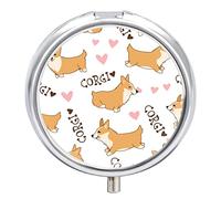 Pastillero organizador de pastillas para perro Corgi dispensador de vitaminas y medicamentos para bolsillo o bolso