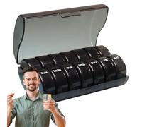 Pastillero, organizador de pastilleros, colorido transparente diario, contenedor de suplementos para bolsillo de medicamentos, recordatorio de almacenamiento para personas mayores, tamaño