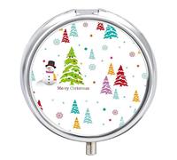 Pastillero organizador de píldoras con diseño de árboles de Navidad, dispensador de vitaminas y medicamentos para bolsillo o bolso
