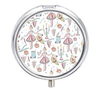 Pastillero organizador de píldoras para niñas y pájaros, diseño navideño, dispensador de vitaminas y medicamentos para bolsillo o bolso