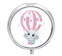 Pastillero organizador de píldoras rosa elefante dispensador de vitaminas y medicamentos para bolsillo o bolso