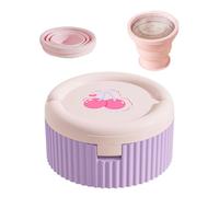 Pastillero - Organizador de tabletas | Caja dispensadora de medicamentos con taza de agua plegable | Pastillero | Organizador de viaje portátil multifuncional para suplementos, almacenamiento de