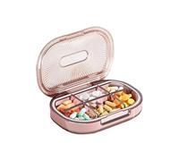 Pastillero organizador diario con diseño de 6 compartimentos con cierre seguro, almacenamiento visible para tabletas y medicamentos, estuche compacto para medicamentos