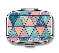 Pastillero organizador mandalas con patrón dispensador de vitaminas y medicamentos para bolsillo o bolso