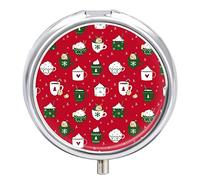 Pastillero organizador navideño con diseño de erizo de Navidad, dispensador de vitaminas y medicamentos para bolsillo o bolso