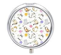 Pastillero organizador para gatos y bolas, dispensador de vitaminas y medicamentos para bolsillo o bolso