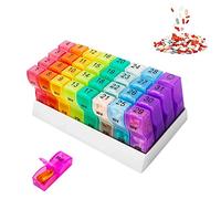 Pastillero organizador para tableta, 31 días, 2 veces con 32 compartimentos grandes, pastillero portátil para vitaminas, suplemento de aceites de pescado