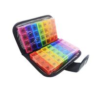 Pastillero para 14 días, 4 compartimentos, caja grande para medicamentos de 7 días, 4 compartimentos, organizador de 28 compartimentos, caja para medicamentos para semana, pastillero por la mañana y