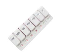 Pastillero para 7 días, 20 x 7,6 x 4,1 cm, pastillero semanal para 7 días, caja de medicamentos diaria, caja de viaje, caja portátil de ABS para vitaminas y de pescado, para viajes, bolso y