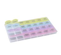 Pastillero para 7 días, 4 compartimentos por la mañana al mediodía por la noche, práctico pastillero con grandes compartimentos separados para medicamentos, vitaminas, aceite de pescado, suplementos