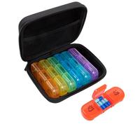 Pastillero para 7 días, 7 días, 3 compartimentos, compartimentos diarios, pastillero para mañana, mediodía, noche, portátil, práctico y resistente a la humedad (arco iris)