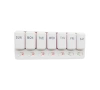 Pastillero para 7 días, 7 días de ABS 20 x 7,6 x 4,1 cm, organizador diario de medicamentos con compartimentos AM/PM, para viajes, bolso, hogar, antideslizante y a prueba de fugas