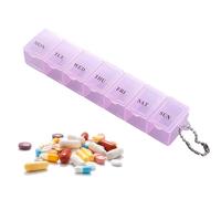 Pastillero para 7 días, organizador de píldoras transparente para viajes, organizador de medicamentos a prueba de polvo, mini organizador de medicamentos para guardar aceites de pescado, aditivos de