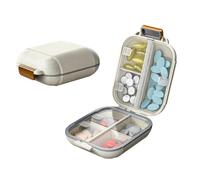 Pastillero para 7 días, pastillero - Pack de 2 pastilleros pequeños, caja organizada con compartimentos, portátil para viajes y uso diario