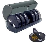 Pastillero para 7 días por la mañana por la noche, pastillero de 7 días, 2 compartimentos, caja de medicamentos para 7 días, caja de pastillas grande, organizador de píldoras, organizador de píldoras