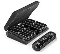 Pastillero para 7 días por la mañana y mediodía, pequeño, compartimentos grandes, 3 compartimentos, caja para pastillas, caja semanal, caja de suplementos, caja de medicamentos portátil sin BPA para