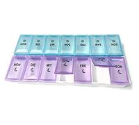 Pastillero para 7 días por la mañana y por la noche, 14 compartimentos (5 cajas)