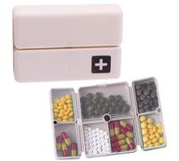 Pastillero para bolso, pastillero magnético, organizador semanal portátil de píldoras, dispensador de pastillas, estuche de almacenamiento para medicamentos de 7 días, a prueba de polvo