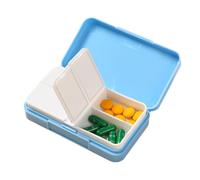 Pastillero para bolso y bolsillo - de medicina portátil diaria de 4 compartimentos | Recipiente pequeño para tabletas de suplementos, pequeño pastillero para píldoras, aceite de pescado