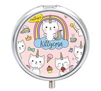 Pastillero para gatos, unicornio, lindo pastillero, organizador de pastillas, 2 compartimentos
