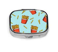 Pastillero para patatas fritas, comida rápida, diseño creativo, pastillero para bolsillo o monedero, bonito contenedor pequeño para pastillas, organizador de pastillas de viaje