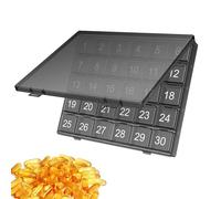 Pastillero para uso mensual - de almacenamiento grande con de presión seguro, de medicamentos de viaje resistente | Pastilleros para uso diario para tabletas, vitaminas, cápsulas y R