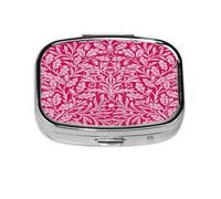 Pastillero, pastillero organizador de medicinas, pastillero de viaje, organizador de pastillas, soporte para pastillas,Damasco floral Art Nouveau, rosa fucsia intenso