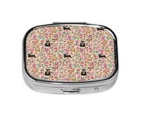 Pastillero, pastillero organizador de medicinas, pastillero de viaje, organizador de pastillas, soporte para pastillas,Shiba Inu Perros Perros Mixtos De Sésamo Rojo Negro Y Fuego