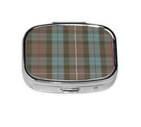 Pastillero, pastillero organizador de medicinas, pastillero de viaje, organizador de pastillas, soporte para pastillas,Tela tenue de cuadros azules y rojos