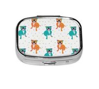 Pastillero, pastillero organizador de medicinas, pastillero de viaje, organizador de pastillas, soporte para pastillas,Feliz Staffy Blanco