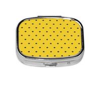 Pastillero, pastillero organizador de medicinas, pastillero de viaje, organizador de pastillas, soporte para pastillas,Lunares Negros Sobre Fondo Amarillo