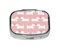 Pastillero, pastillero organizador de medicinas, pastillero de viaje, organizador de pastillas, soporte para pastillas,Patrón de perros Westie