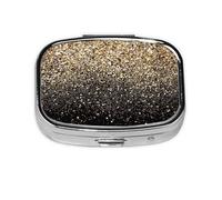 Pastillero, pastillero organizador de medicinas, pastillero de viaje, organizador de pastillas, soporte para pastillas,Lentejuelas doradas brillantes.