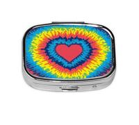 Pastillero, pastillero organizador de medicinas, pastillero de viaje, organizador de pastillas, soporte para pastillas,Corazón Amor Arco Iris Tie Dye