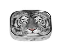 Pastillero, pastillero organizador de medicinas, pastillero de viaje, organizador de pastillas, soporte para pastillas,Estampado de tigre blanco hermoso