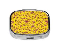 Pastillero, pastillero organizador de medicinas, pastillero de viaje, organizador de pastillas, soporte para pastillas,Floral Artístico Floral Ornamental Curvas Remolino Natural