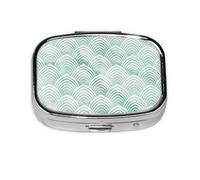 Pastillero, pastillero organizador de medicinas, pastillero de viaje, organizador de pastillas, soporte para pastillas,Básculas Aqua Mint Blanco Geometría Mármol