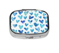 Pastillero, pastillero organizador de medicinas, pastillero de viaje, organizador de pastillas, soporte para pastillas,Azul Corazón Elegante Romántico Único